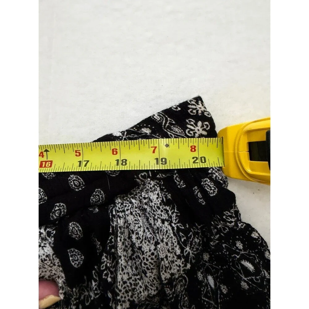Patchwork Skirt 2XL XXL Black White Boho Hippie Drawstring Gauze Samantha’s